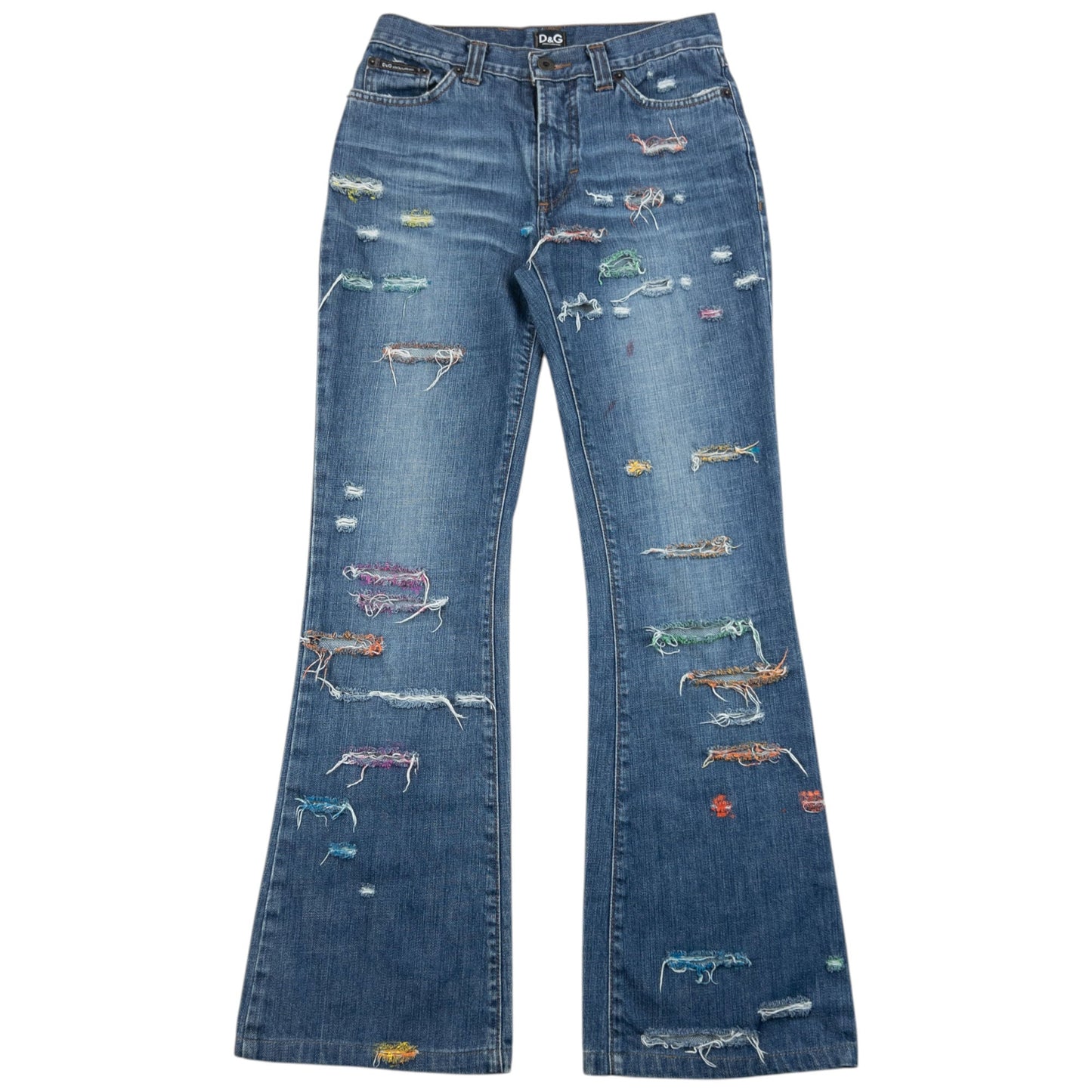 Vintage 2000s Dolce & Gabbana Distressed Denim Jeans Womens Size W26 | W26, Blue