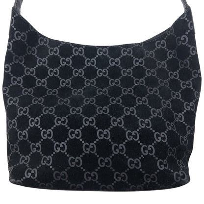 Vintage 2000s Gucci Monogram Suede Shoulder Bag