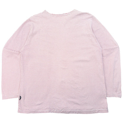 Vintage 90s Yohji Yamamoto Striped Long Sleeve T Shirt Womens Size S | Small, Pink
