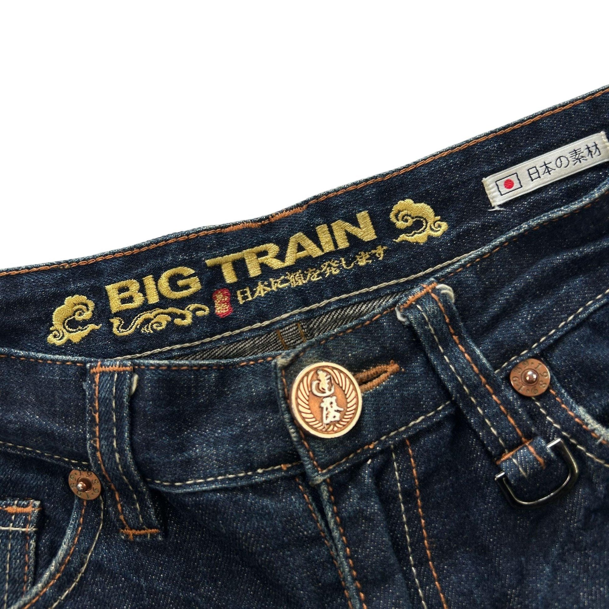 Vintage Big Train Embroidered Denim Jeans Size W32 - Known Source