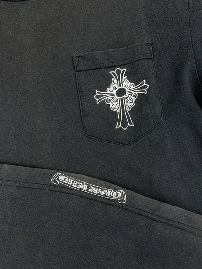 Chrome Hearts Vintage Sunfaded Tbar Cross Pocket Tshirt | Medium, Black