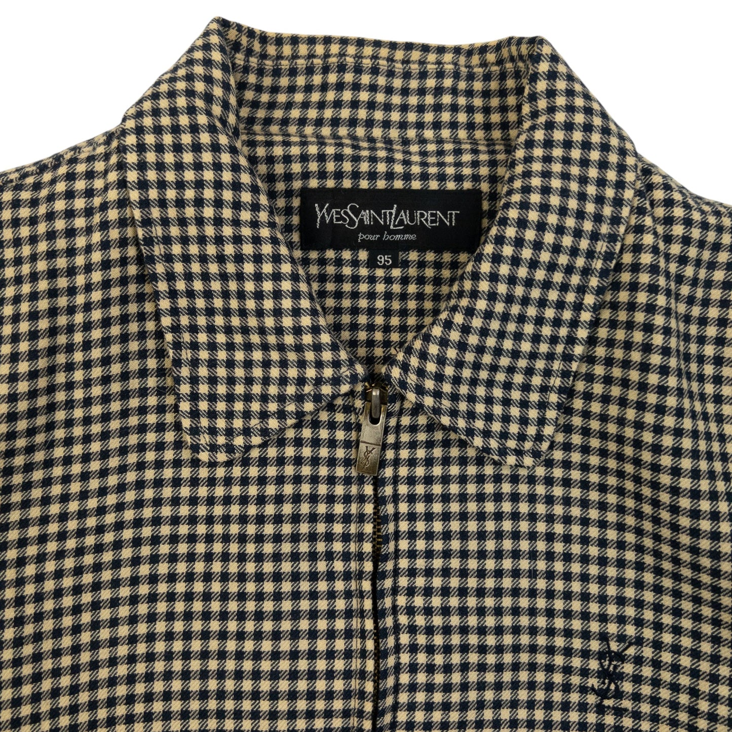 Vintage 90s YSL Yves Saint Laurent Checkered Harrington Jacket Size XS | XS, Multicoloured