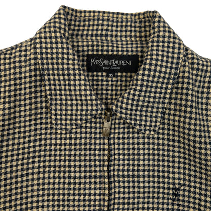 Vintage 90s YSL Yves Saint Laurent Checkered Harrington Jacket Size XS | XS, Multicoloured