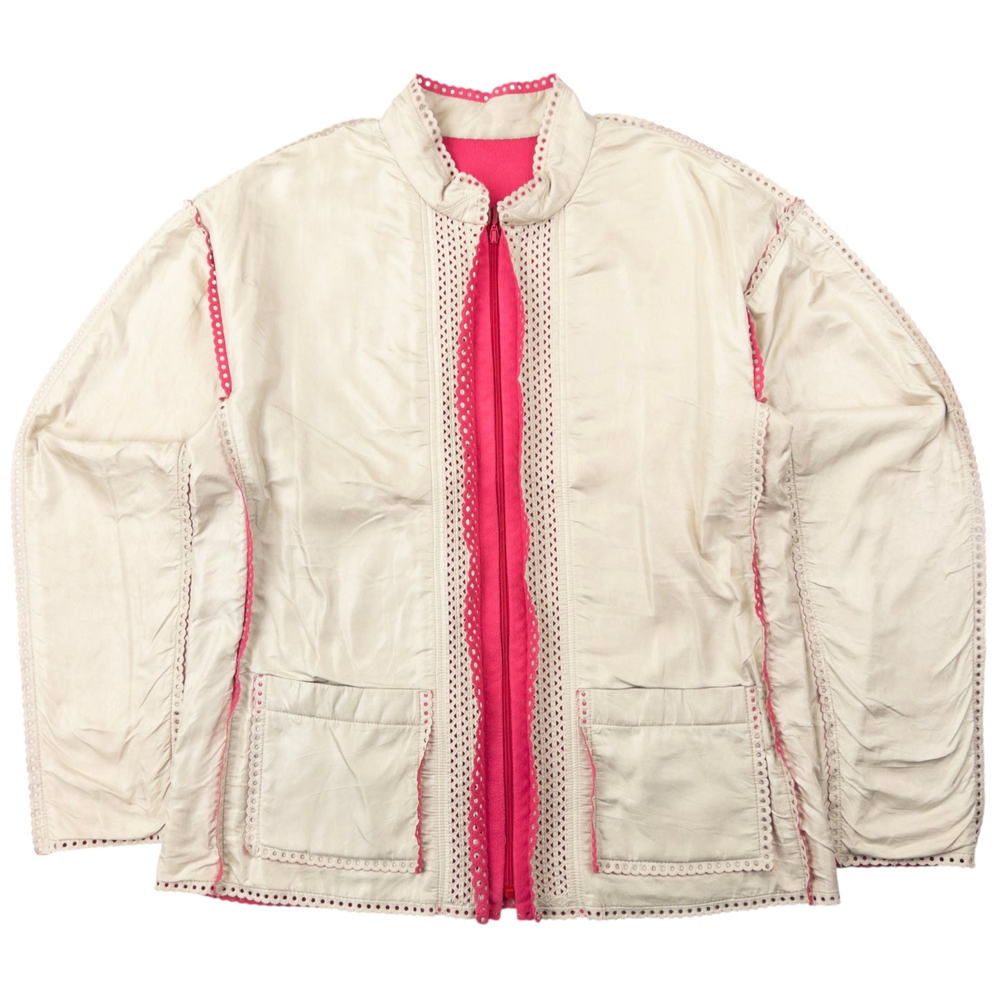 Vintage Issey Miyake Reversible Silk & Fleece Jacket Womens Size S