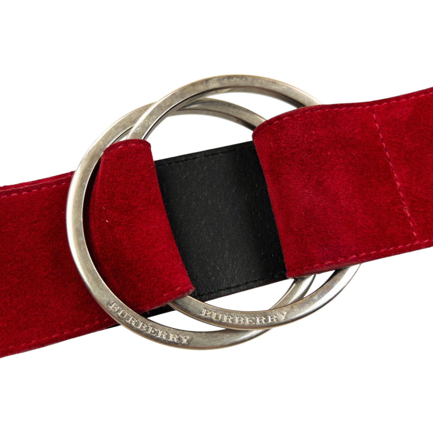 Vintage 2000s Burberry Suede Leather Belt Size XL | O/S, Red