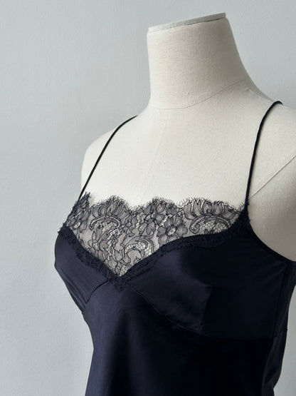 DKNY 2000s Silk Lace Cami Top - XS