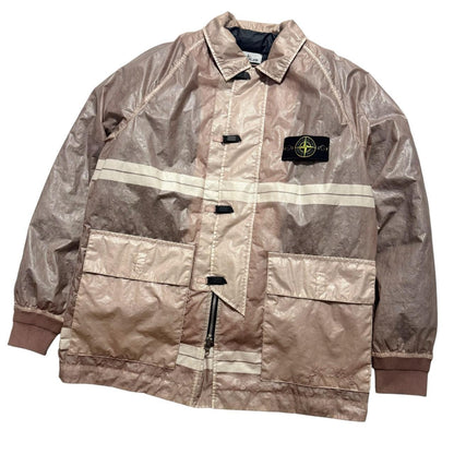 Stone Island 22/82 Microfelt Fireman Clasp Jacket | Medium, Metallic Pink