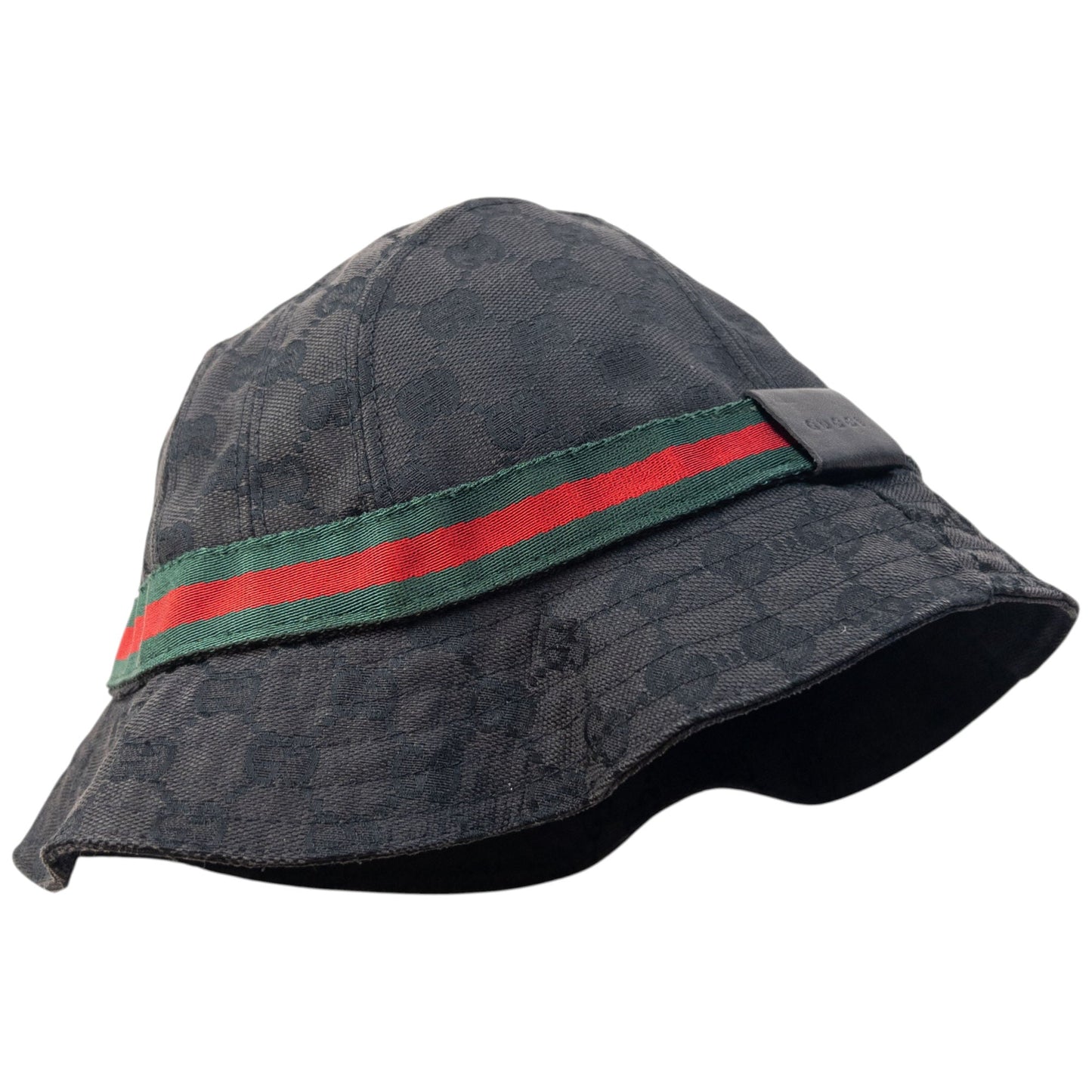 Vintage 2000s Gucci Monogram Bucket Hat Size L | O/S, Black