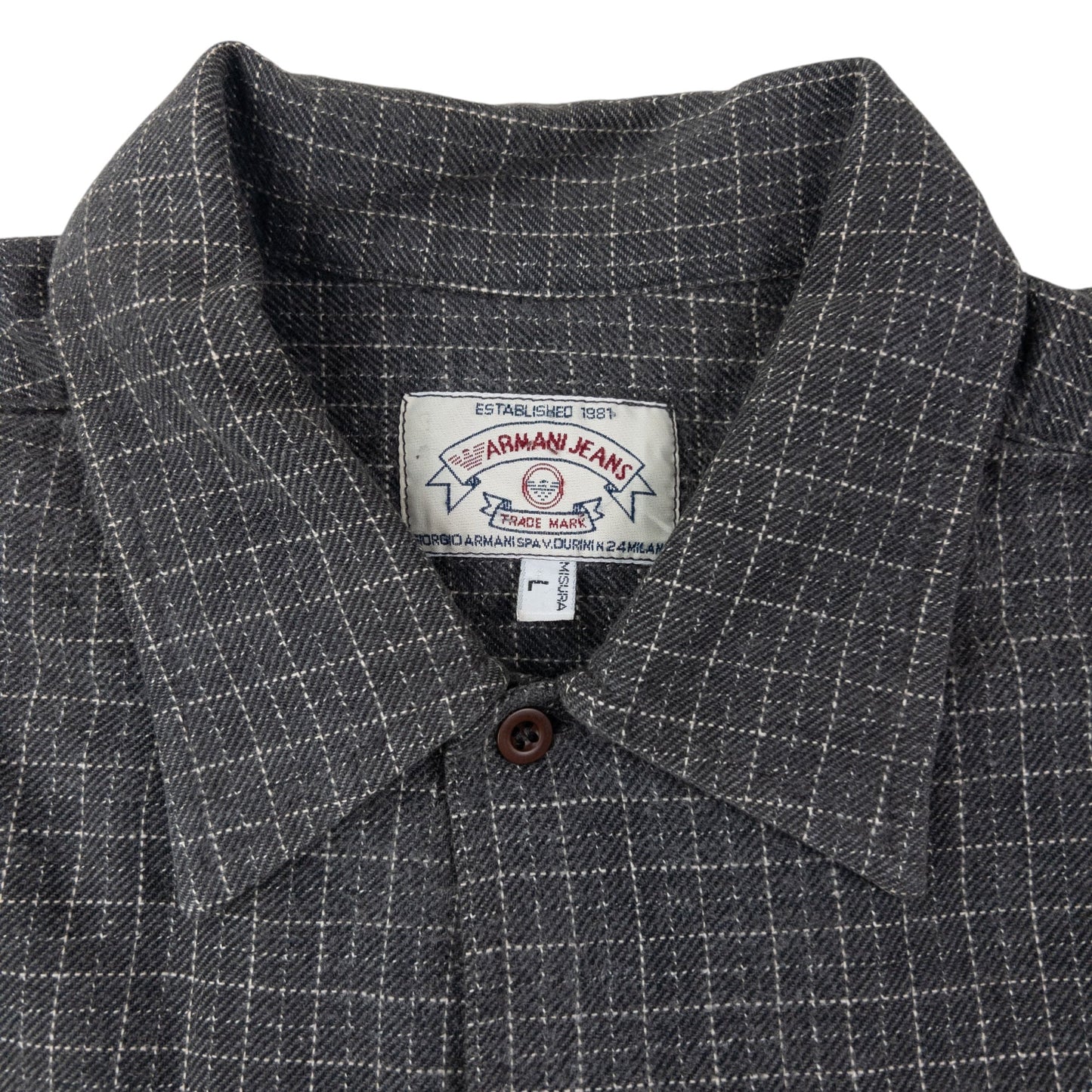 Vintage 90s Armani Jeans Checkered Long Sleeve Button Up Shirt Size XXL | XXL, Grey