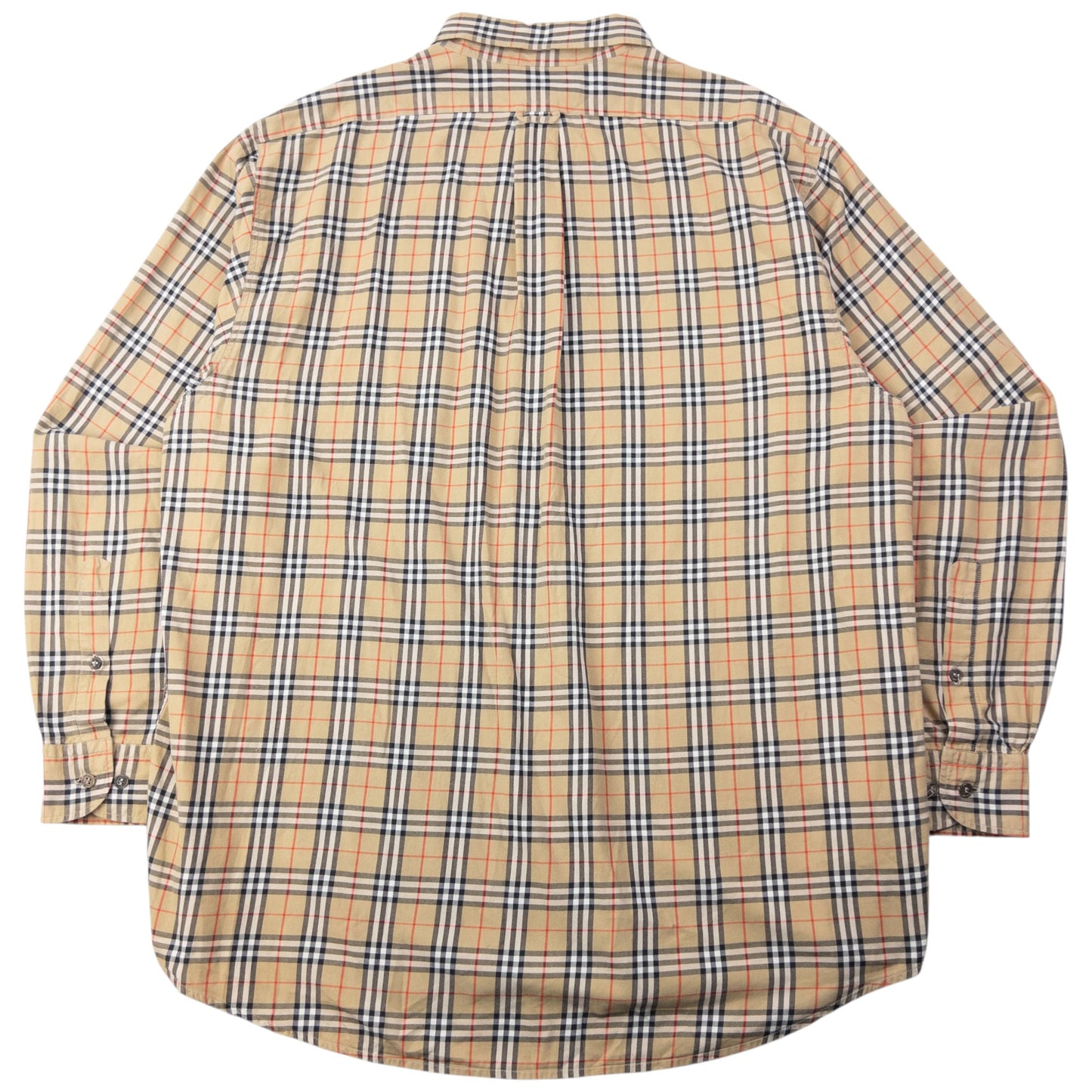 Vintage 90s Burberry Nova Check Long Sleeve Button Up Shirt Size XXL | XXL, Beige