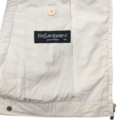 Vintage 90s YSL Yves Saint Laurent Harrington Jacket Size S | Small, Cream