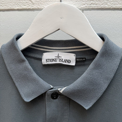 Stone Island Long Sleeve Polo Shirt (XL) | Extra Large, Blue