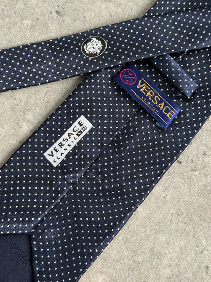 Versace Classic V2 1990s Pure Silk Logo Tie