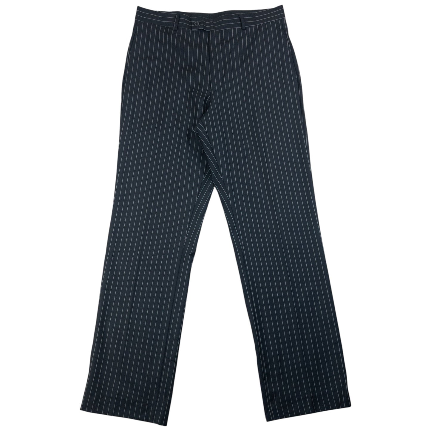 Vintage 90s YSL Yves Saint Laurent Pinstripe Jacket & Trousers Suit Set Size L | Large, Black
