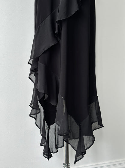Tommy Hilfiger Asymmetric Ruffle Maxi Dress - L