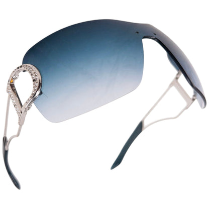 Vintage 2000s Dior Swarovski DIORLY 1 Rimless Sunglasses | O/S, Blue