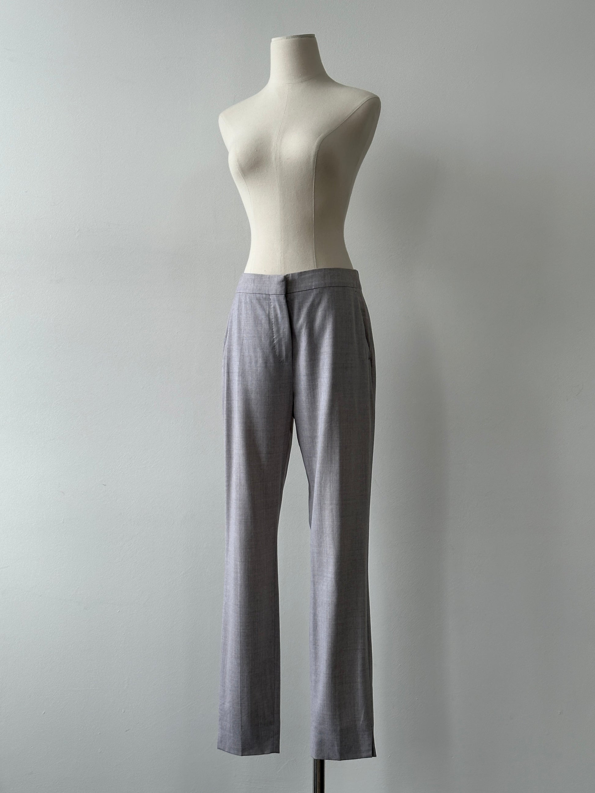 Max Mara 1990s Pure Wool Straight Leg Tailored Trousers - W28