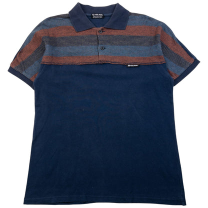 Vintage 2000s Final Home By Issey Miyake Striped Polo Shirt Size XS | XS, Navy