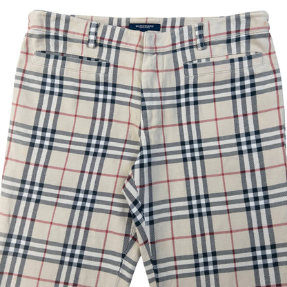 Vintage 2000s Burberry Nova Check Capri Trousers Womens Size W30 | W30, Red