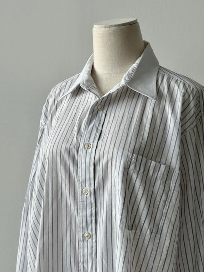 Christian Dior 1980s Cotton Striped Logo Shirt - XL