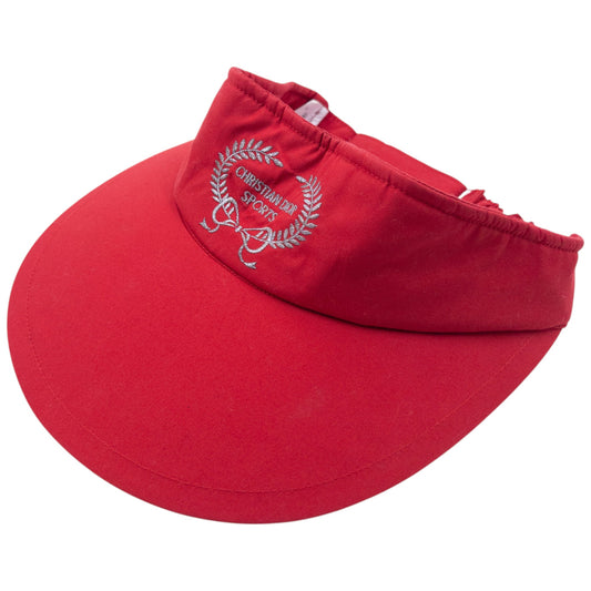 Vintage 90s Dior Sports Embroidered Visor Hat | O/S, Red