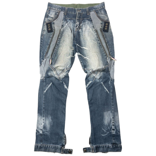 Vintage 2000s PPFM Multi Zip Denim Jeans Size W34 | W34, Grey