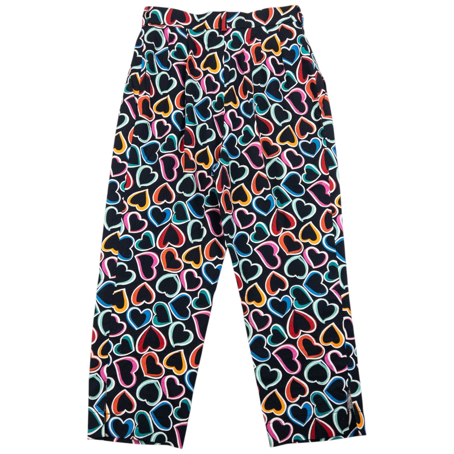 Vintage 80s YSL Yves Saint Laurent Heart Print Top & Trousers Set Womens Size XS | XS, Multicolour