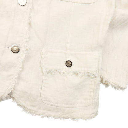 Vintage 2000s Dolce & Gabbana Button Up Linen Jacket Womens Size S | Small, Cream