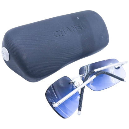 Vintage 2000s Chanel Rimless Sunglasses | O/S, Blue