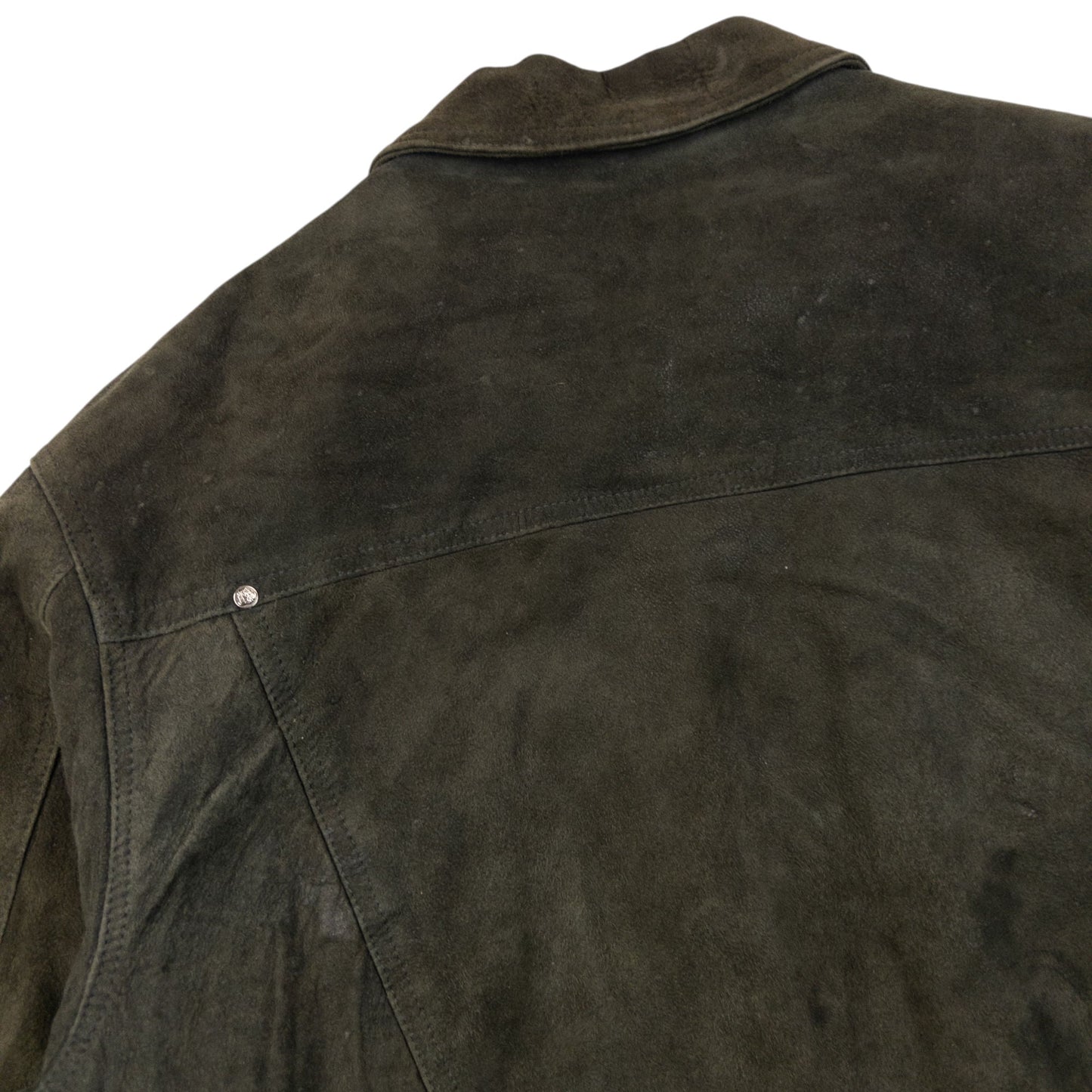 Vintage 2000s Versace Jeans Couture Button Up Suede Jacket Size XL | XL, Green