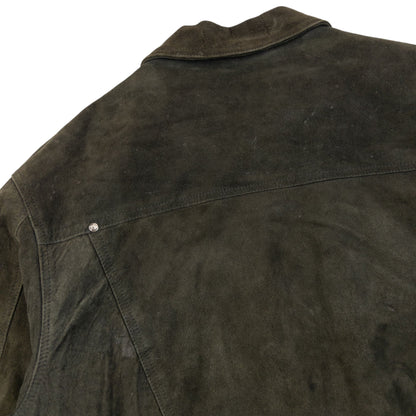 Vintage 2000s Versace Jeans Couture Button Up Suede Jacket Size XL | XL, Green