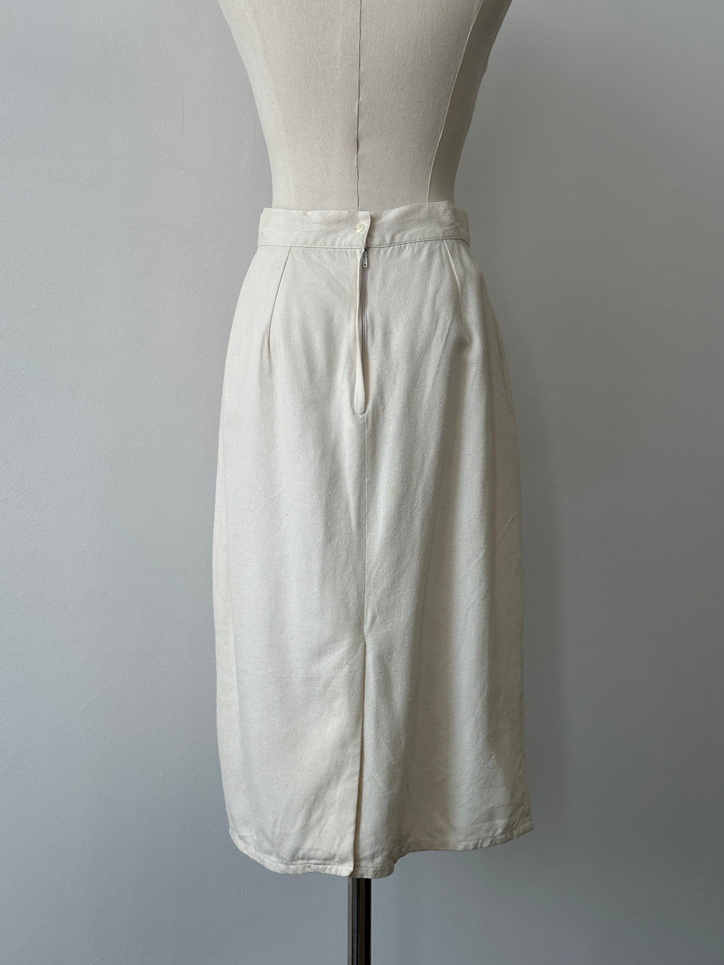 Vintage 1990s Pure Silk Midi Skirt - W26