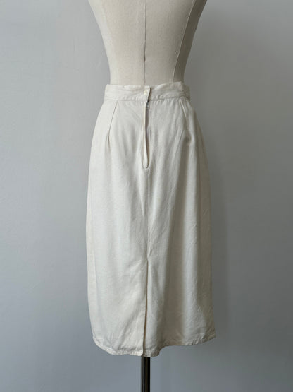 Vintage 1990s Pure Silk Midi Skirt - W26