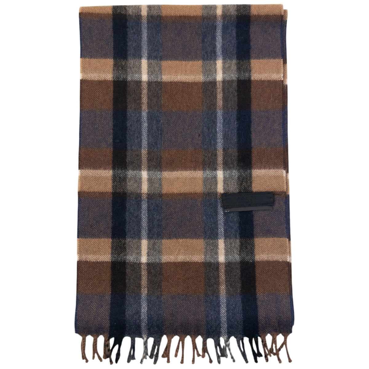 Vintage 2000s Prada Checkered Wool Tassel Scarf | O/S, Multicoloured