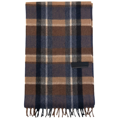 Vintage 2000s Prada Checkered Wool Tassel Scarf | O/S, Multicoloured