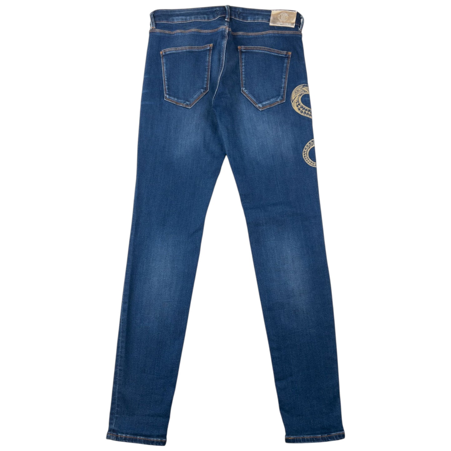 Vintage 2000s Roberto Cavalli Tribal Snake Skinny Jeans Womens Size W30 | W30, Multicoloured