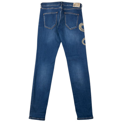 Vintage 2000s Roberto Cavalli Tribal Snake Skinny Jeans Womens Size W30 | W30, Multicoloured