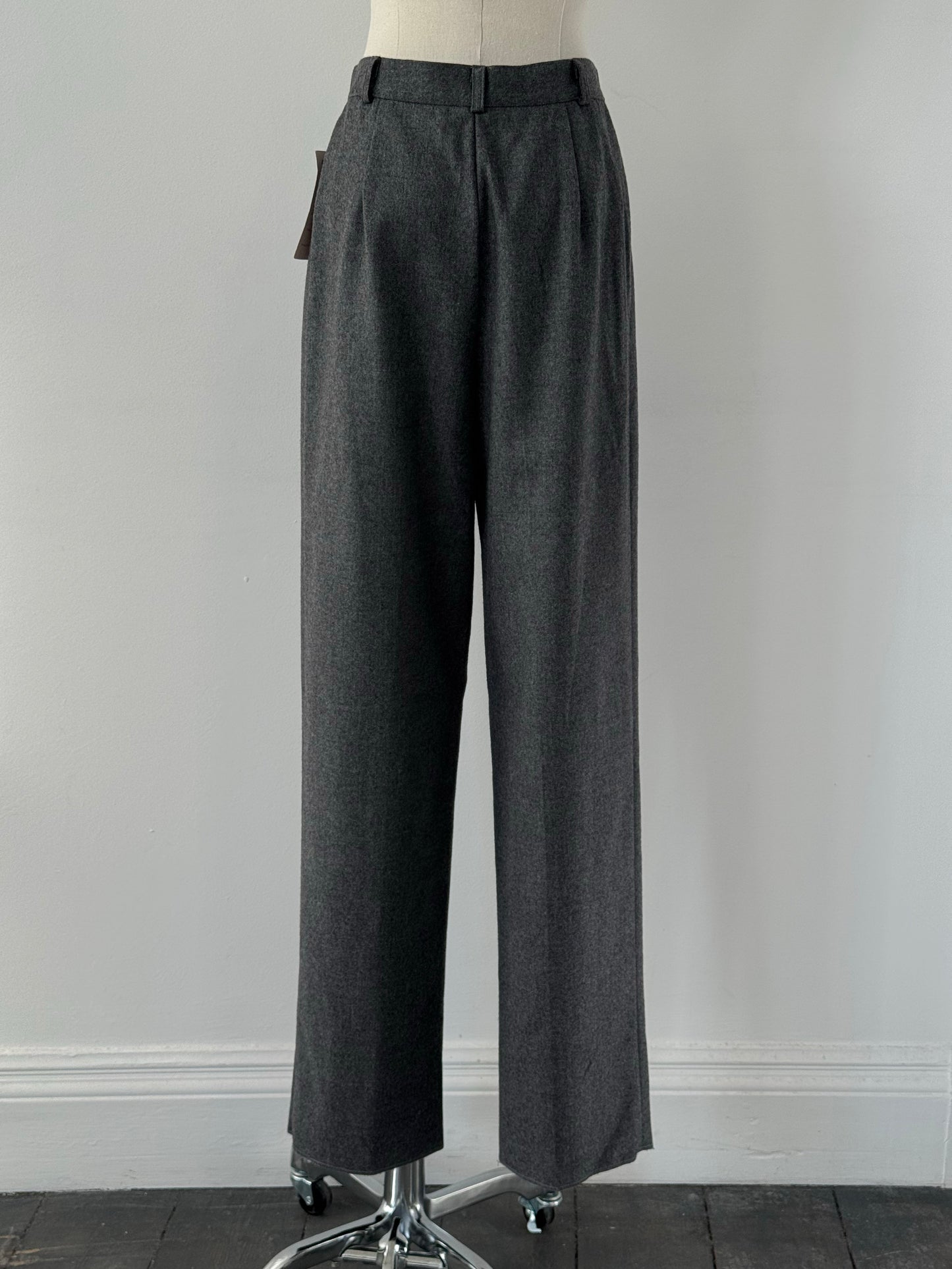 Italian Vintage 1980s Pure Wool Straight Leg Trousers - W26