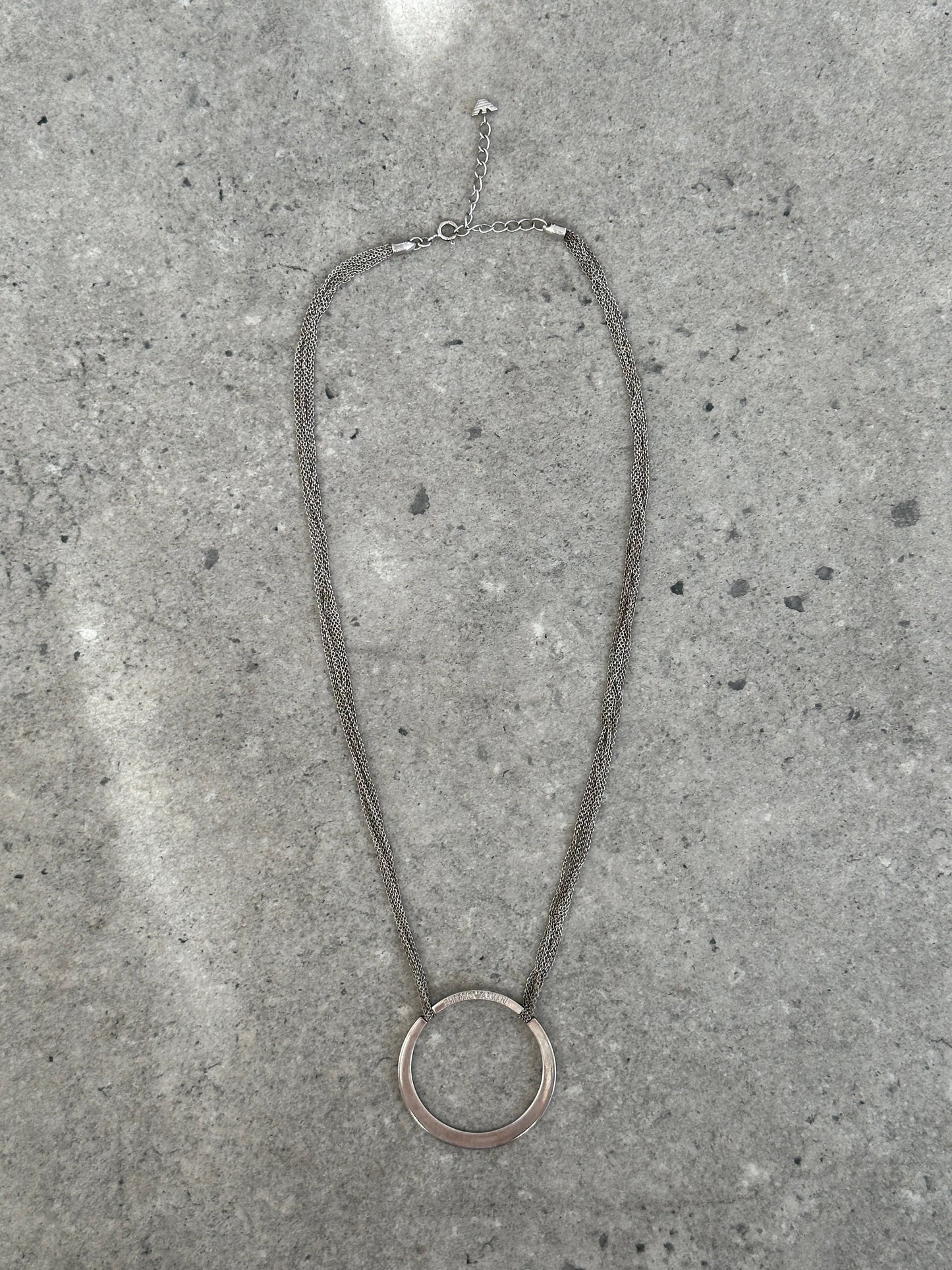 Emporio Armani 1990s Circle Pendant Necklace