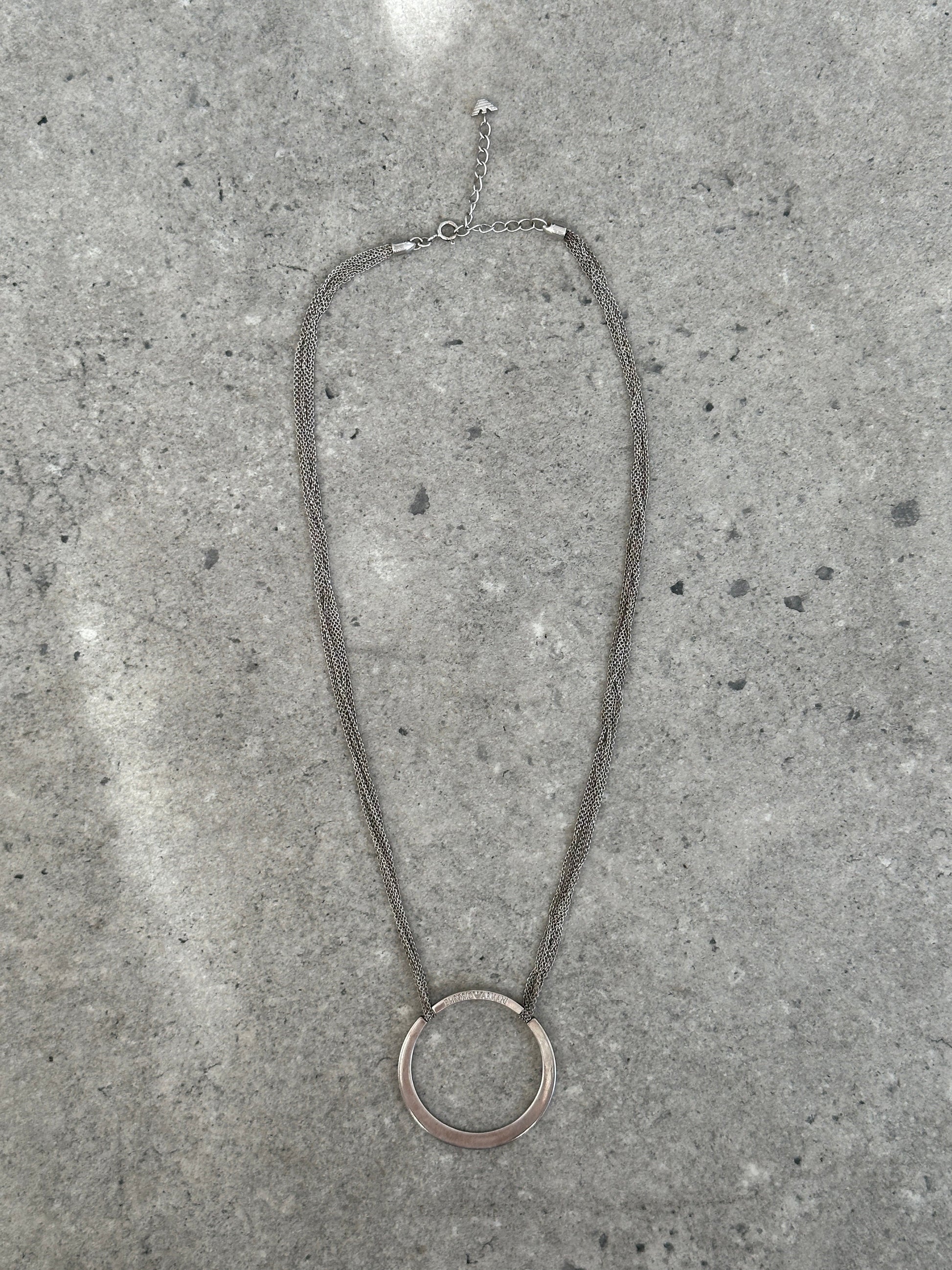 Emporio Armani 1990s Circle Pendant Necklace