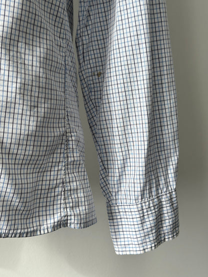 Christian Dior Chemises 1990s Pure Cotton Check Logo Shirt - S