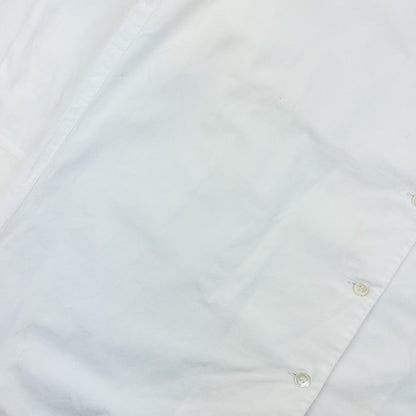 Vintage 80s Issey Miyake I.S. Crochet Collar Long Sleeve Button Up Shirt Size S | Small, White