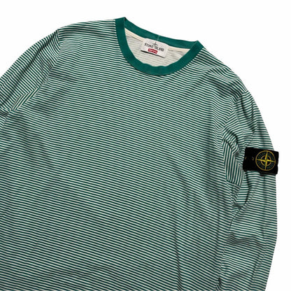 Stone Island Supreme Striped Long Sleeve | Large, Green