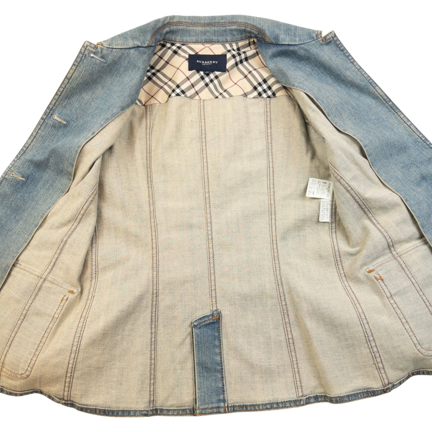 Vintage 2000s Burberry Button Up Denim Jacket Womens Size S | Small, Blue