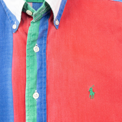 Vintage 90s Ralph Lauren Striped Long Sleeve Button Up Shirt Size L