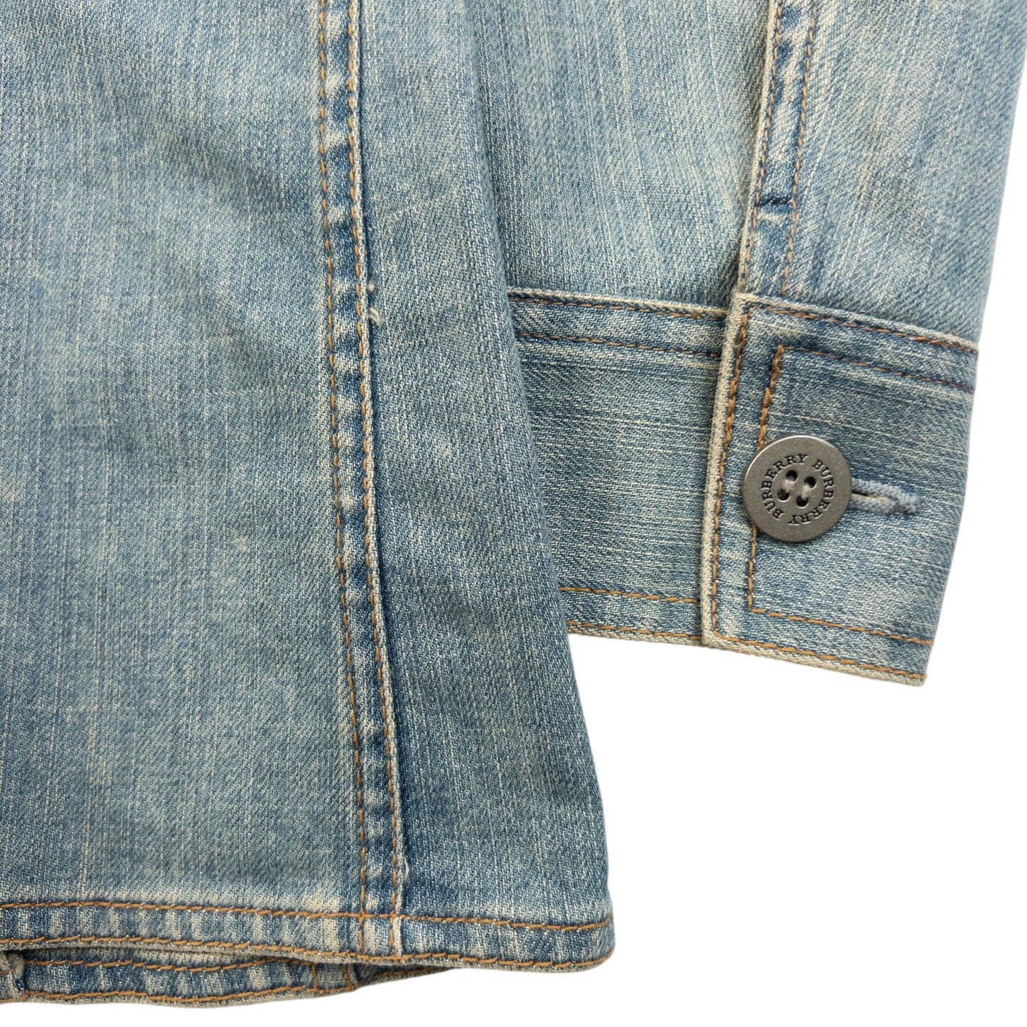 Vintage 2000s Burberry Button Up Denim Jacket Womens Size S | Small, Blue