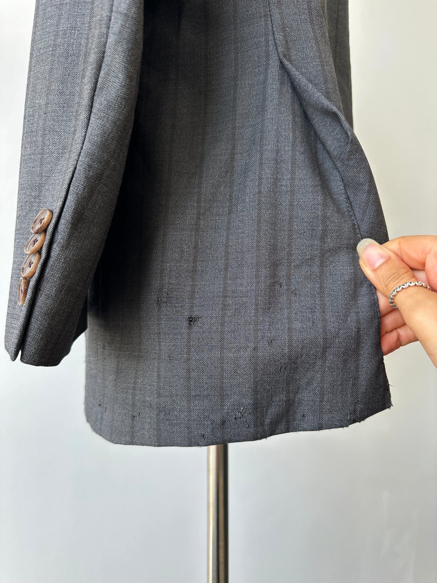 Loro Piana x Barnys 1990s Pure Wool Striped Single Breasted Blazer - 44R