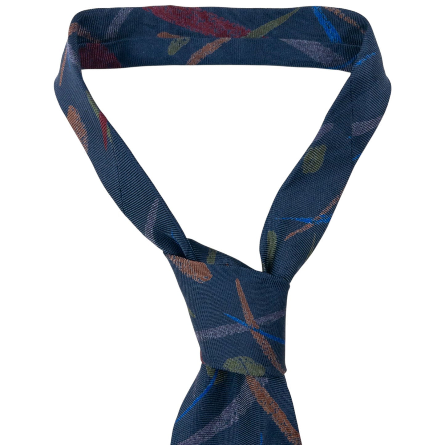 Vintage 90s Issey Miyake Pattern Silk Tie | O/S, Blue
