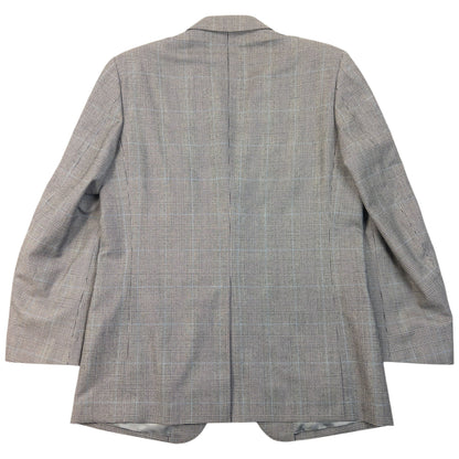 Vintage 90s Burberry Checkered Wool Jacket & Trousers Suit Set Size M | Medium, Grey