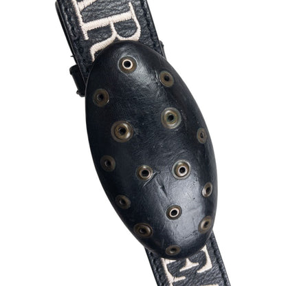 Vintage Armani Jeans Embroidered Leather Belt Size W38